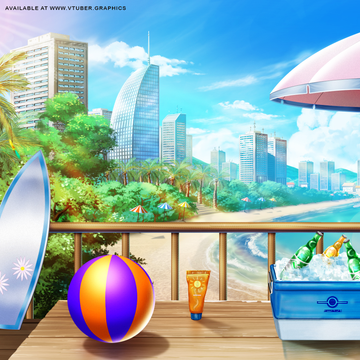 Summer Beach Bg + Asset Pack