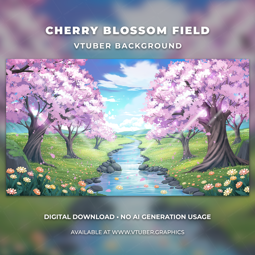 Cherry Blossom Field Background