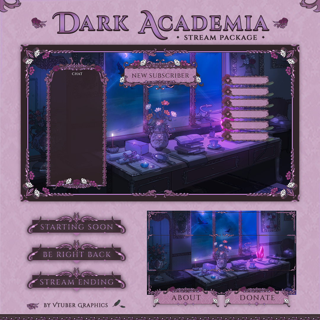 Dark Academia Study Stream Package