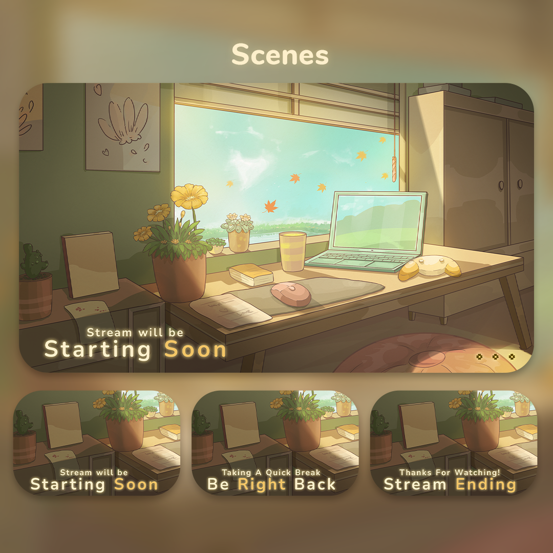 Soft Cottagecore Study Stream Package