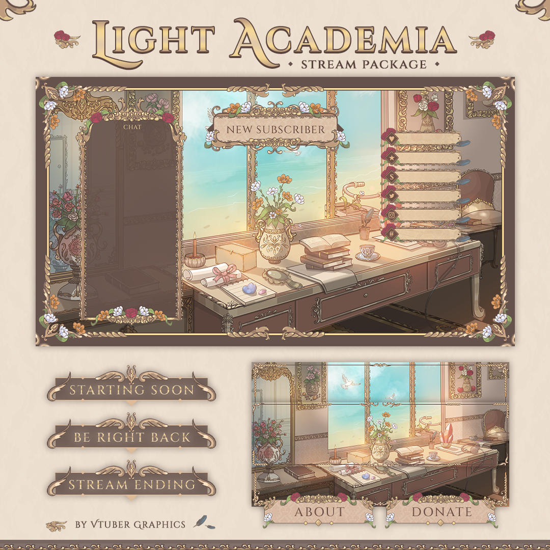 Light Academia Study Stream Package