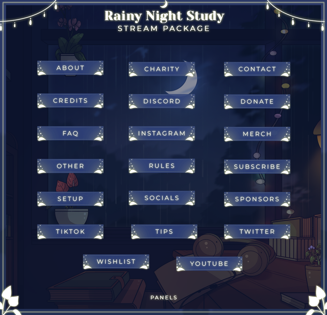 Rainy Night Study Stream Package