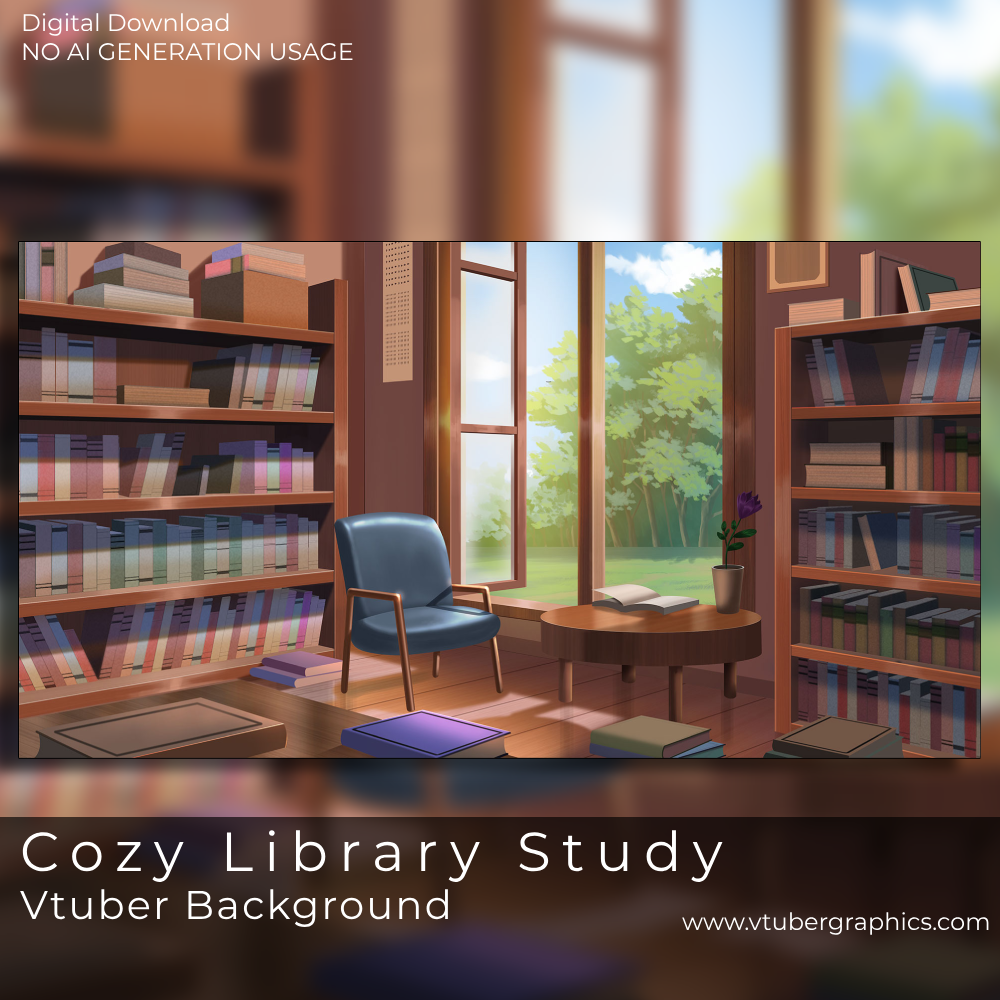 Cozy Library Study Background