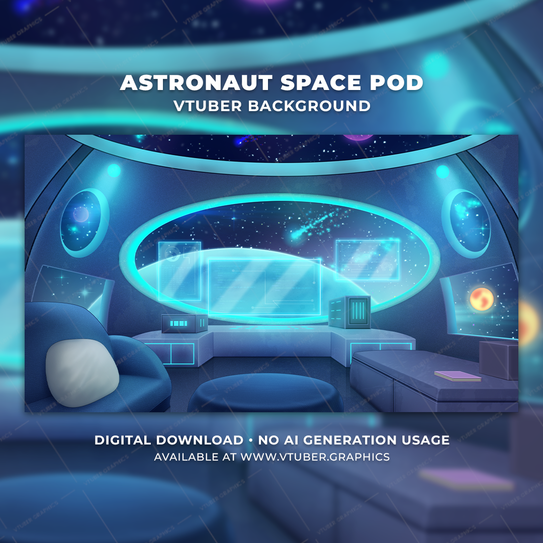 Astronaut Space Pod Background + UI