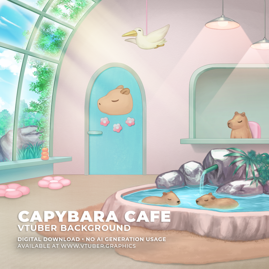 Capybara Cafe Background