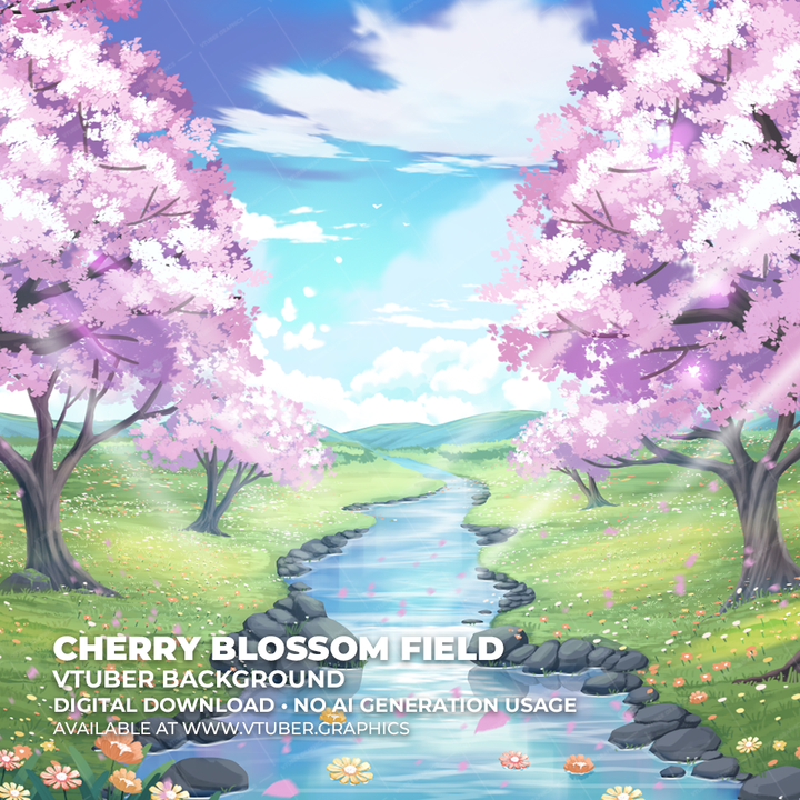 Cherry Blossom Field Background